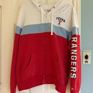 NWOT New Era Texas Rangers 2XL Full Zip Hoodie